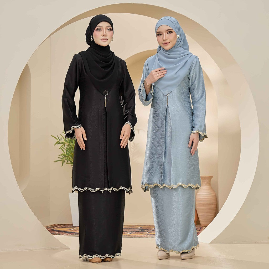 CLARA RIZQA - ORKED baju kurung muslimah material jacquard sulam