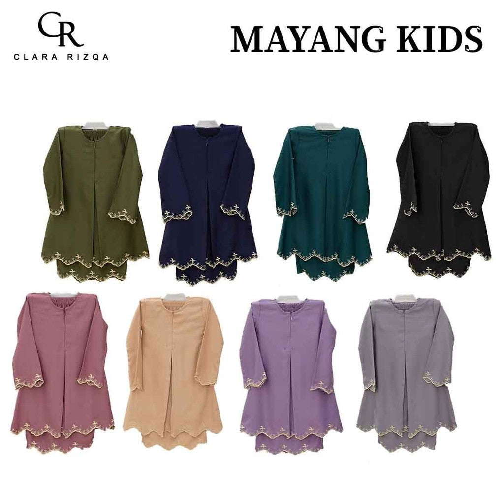 CLARA RIZQA - KURUNG MAYANG KIDS baju kurung  pahang material sutera dobby