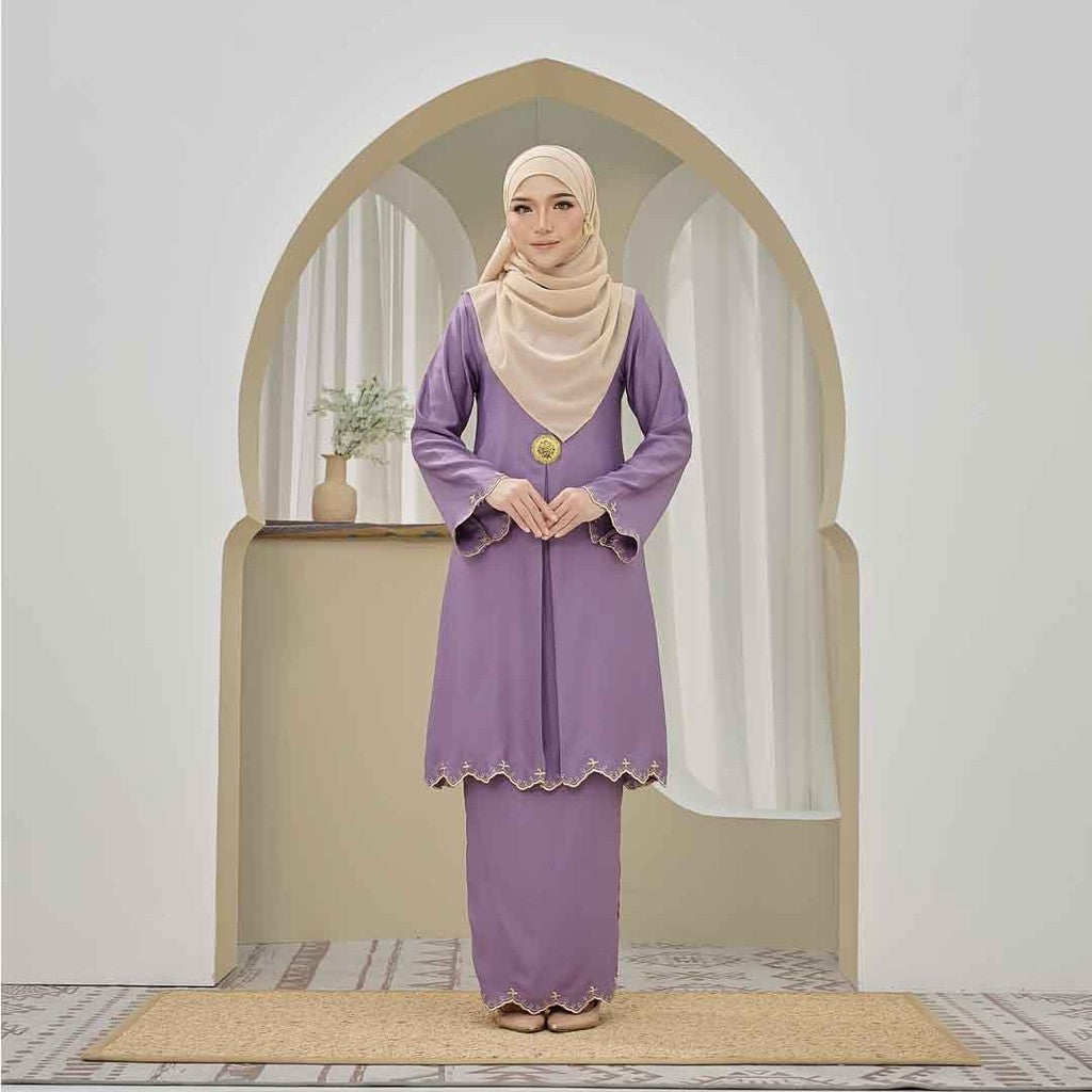 CLARA RIZQA - KURUNG MAYANG MOM baju kurung  pahang material sutera dobby sulam