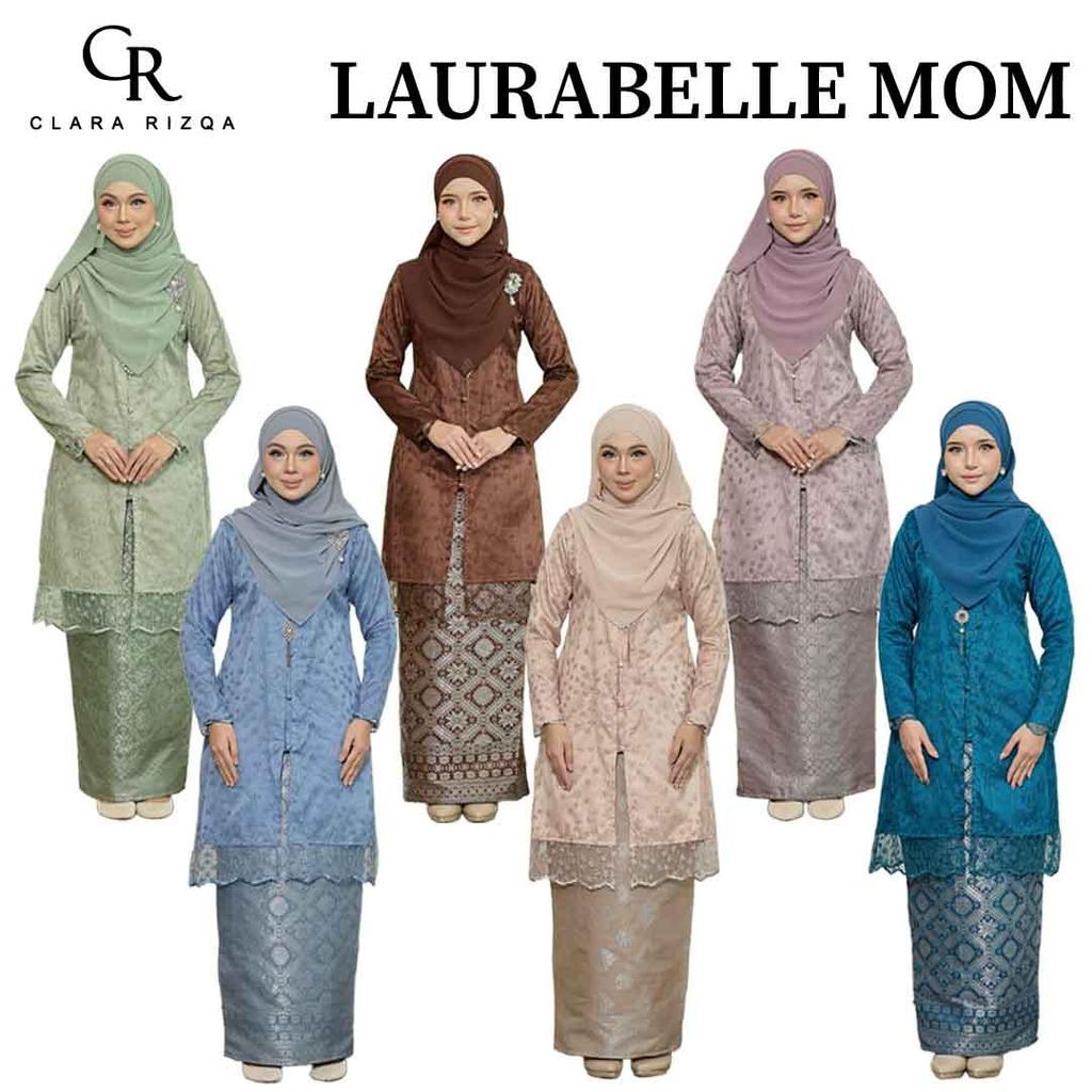 CLARA RIZQA - Laurabelle Mom baju kurung muslimah material embroidery lace + satin velvet(lining) + songket